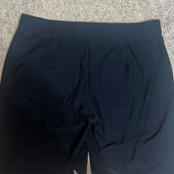 Eileen Fisher Washable Stretch Crepe Wide Straight Leg Pant Black Large - Picture 7 of 10